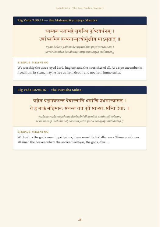 Four Vedas: key mantras with meaning